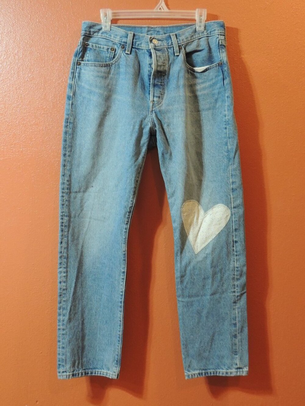 Levi 501 Jeans 150th Anniversary Woman 31x30 Heart Pockets Denim Blue Jeans
